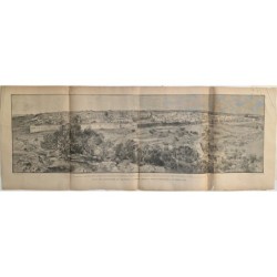 Excellent wood engraving cartographic plan of the city of Jerusalem from 1898