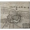 1646. Karte von Dünkirchen, belagert von der französischen Armee unter dem Herzog von Enghien.