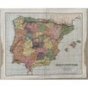 Map of Spain&Portugal engraved in color by Cowan&Speirs, Leith