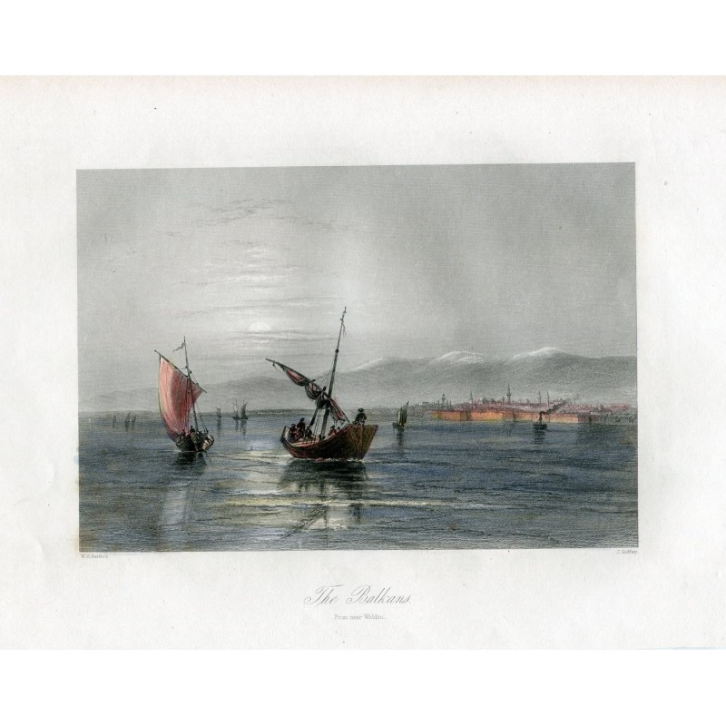 Bulgaria. The Balkans. Engraving by J. Godfrey after a work by W.H. Bartlett