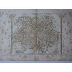 Antica mappa della Svizzera. Robert de Vaugondy (1794)