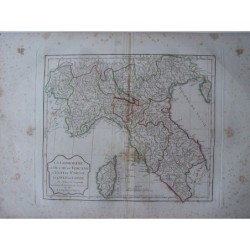 Antique map of northern regions of Italy. Robert de Vaugondy (1794)