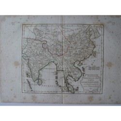 Antike Karte von Indostan, China, Tataren. Robert de Vaugondy (1806)