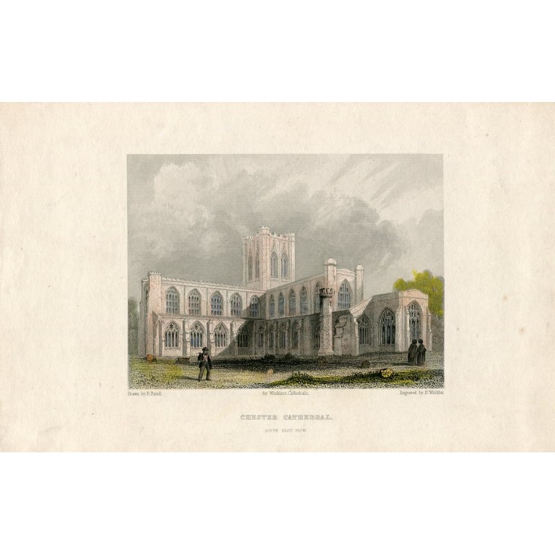 Angleterre. Cathédrale de Chester. Gravure de B. Wilkie d'après B. Baud, 1840.