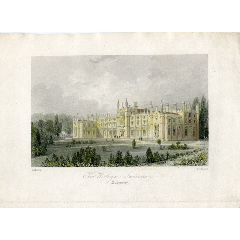 England. Richmond. The Wesleyan Institution. Engraved in 1850 by H. Adlard after a work by T. Allom.