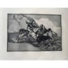 Francisco de Goya Modo con que los antiguos españoles cazaban los toros a caballo en el campo.