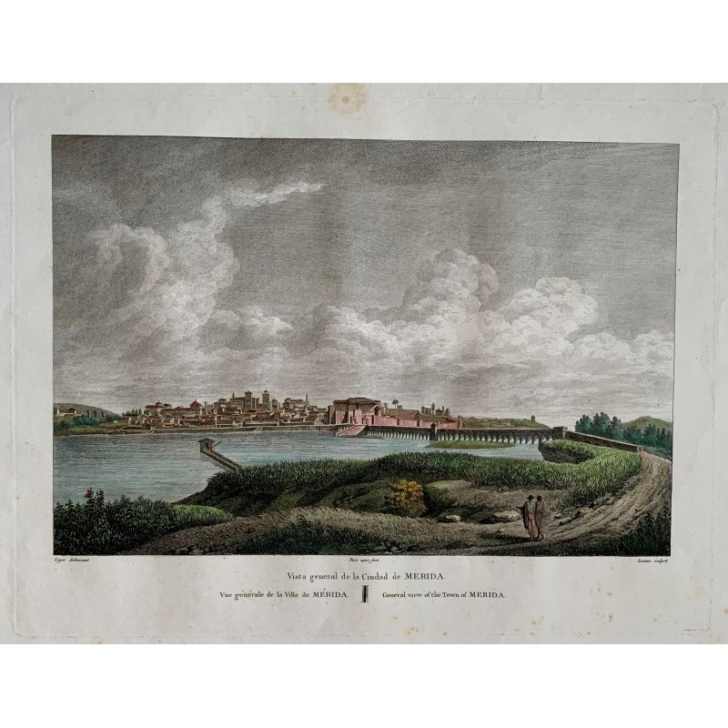 Ansicht von Mérida, Badajoz - Alexandre Laborde - Alter Druck 1810