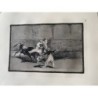 Goya etching. Bullfighting, plate 8, 1983 edition. 'A Moor caught by the bull in the ring.'