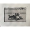 Goya etching. Bullfighting, plate 26, 1983 edition. 'A Picador is unhorsed and falls under the bull'