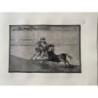 Goya etching. Bullfighting, plate 13, 1983 edition. 'A Spanish mounted knight in the ring breaking short spears...'