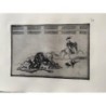 Print No. 25 of Goya's Bullfighting. They throw dogs at the bull.