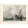 Angleterre. Le bassin de la Tamise. Gravure de W. Miller d'après une œuvre d'AW Calcott.