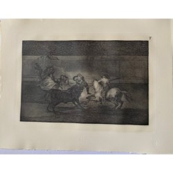 Goya etching. Pepe Illo´s death (Bullfighting Plate F). 1983 edition.