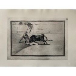 Goya etching. The terrible death of Pepe Illo at Madrid´s bullring (Bullfighting Plate 33). 1983 edition.