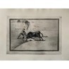 Gravure de Goya. La mort terrible de Pepe Illo dans les arènes de Madrid (Tauromachie, planche 33). Édition de 1983.