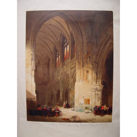 «Interior catedral» Litografía de David Roberts.