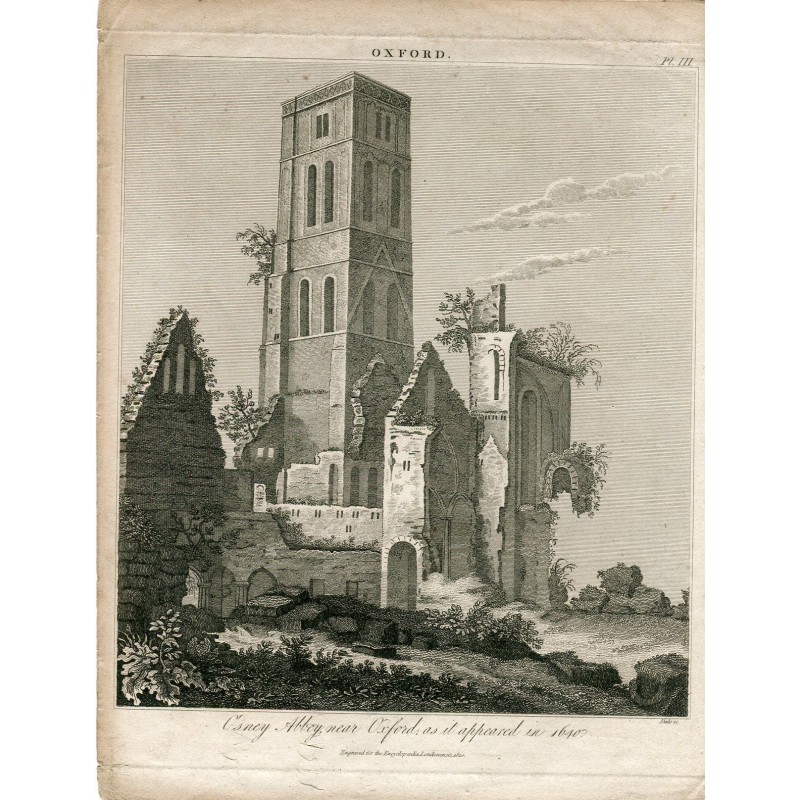 L'abbazia di Osney vicino a Oxford come appariva nel 1640, incisa da Dale nel 1820