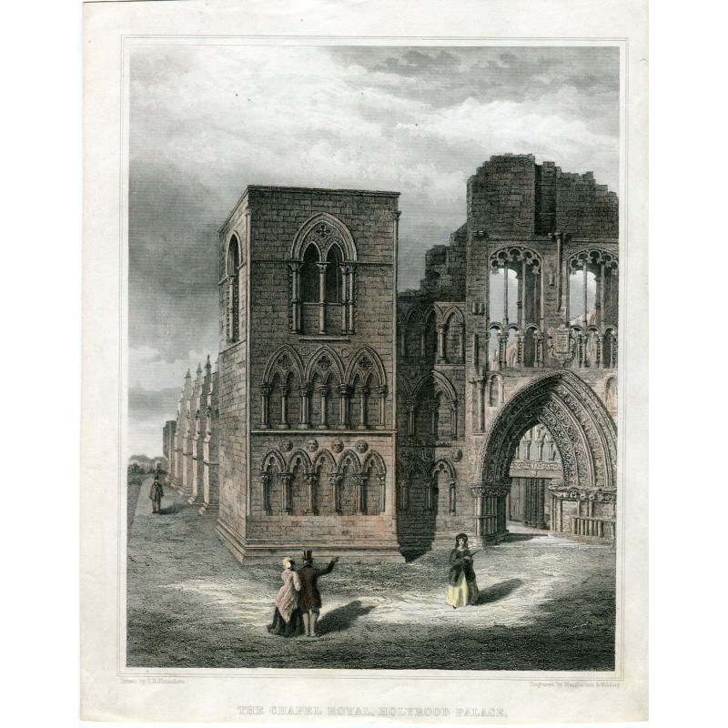 Écosse. Cathédrale d'Elgin. Lithographie de F. Walker d'après un dessin de David Roberts, 1850.
