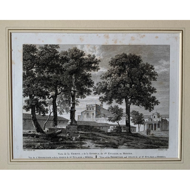Basilica of Saint Eulalia in Mérida, Badajoz - Alexandre Laborde - Antique print 1810