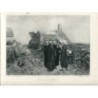 Soir à Finisterre. Gravure d'E. Salmon d'après une œuvre de Jules Breton de 1882.