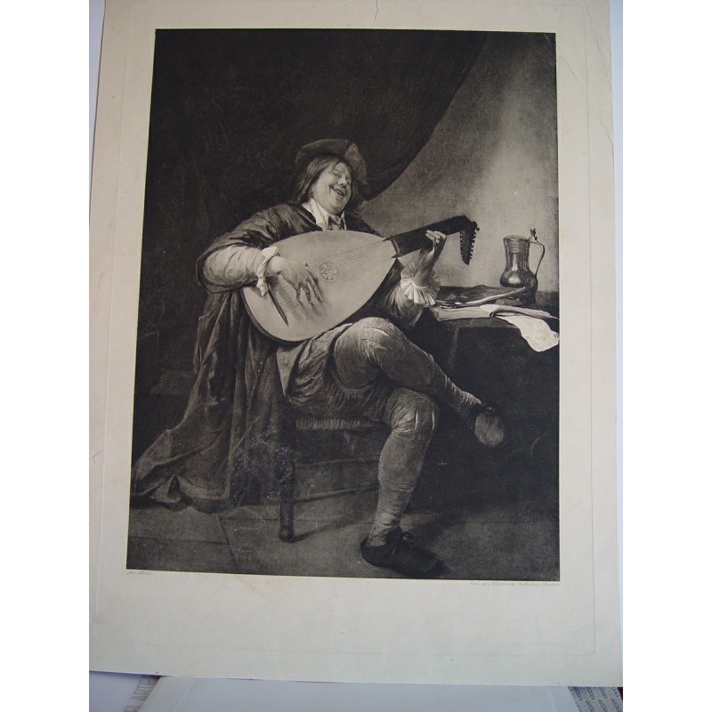 Musiker. Kupferstich nach einem Werk von Jan Steen
