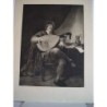 Musiker. Kupferstich nach einem Werk von Jan Steen