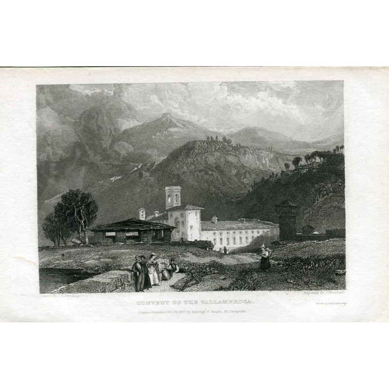 Convent of the Vallambrosa, Italy - 1822 engraving