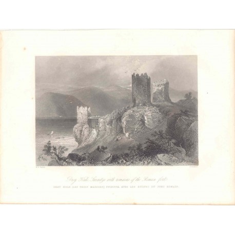 Rumania. «Drey Kule Swinitza with remains of the roman fort» Dibujó W. H. Barlett (1809-1854).Grabó S. Bradshaw.