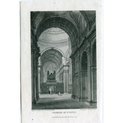 Interno della cattedrale di St. Paul, Londra. Incisione del 1816 di Hobson da JP Neale