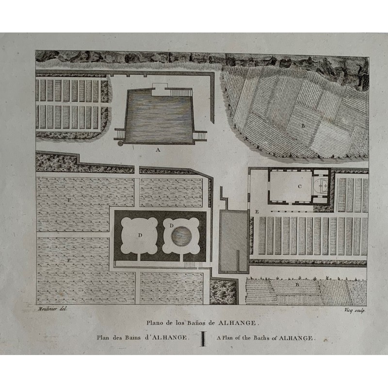 Spanien. Badajoz. Plan der Alhange-Bäder. Alexandre Laborde (1810-11)