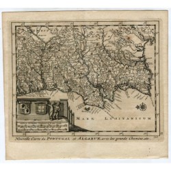 Karte der Algarve im 18. Jahrhundert - Portugal - Gravur von 1715 - Pieter Van der Aa (Alvarez de Comenar)