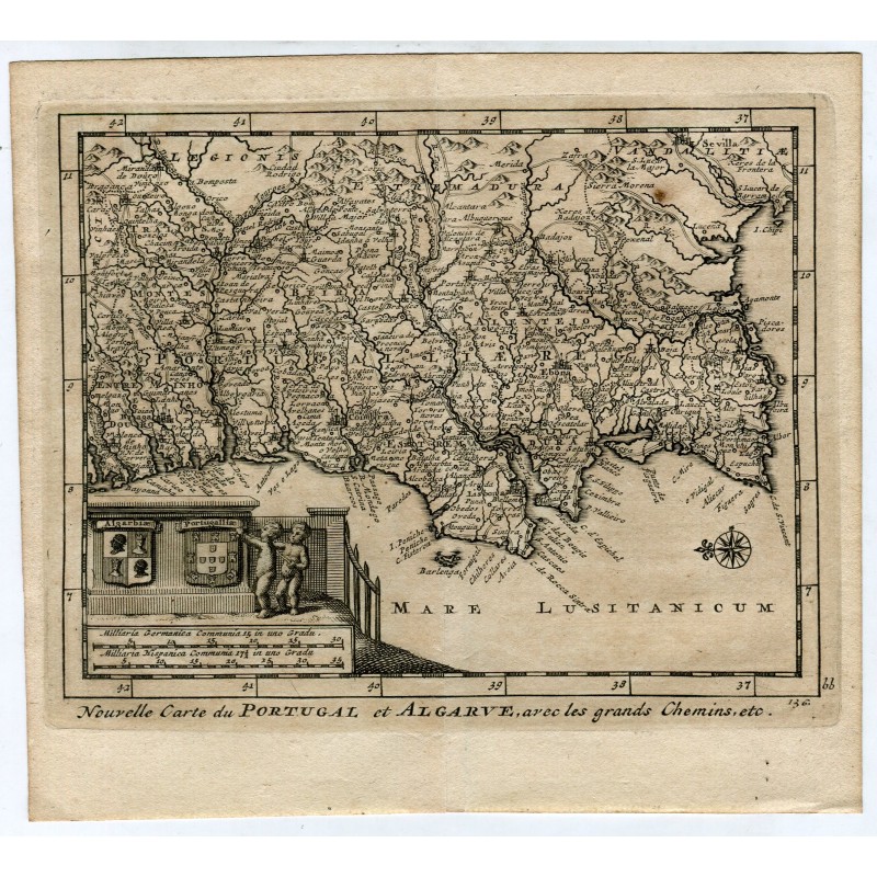 Map of Algarve in the 18th century - Portugal - 1715 engraving - Pieter Van der Aa (Alvarez de Comenar)