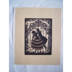 Scissor cut - Vintage hand cut silhouette 1920's - A couple in love.