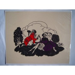 Scherenschnitt – Vintage-Silhouette von Hand aus den 1920er Jahren – Ein verliebtes Paar.