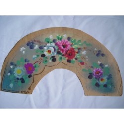 Pair of floral sketches for fans Watercolor.