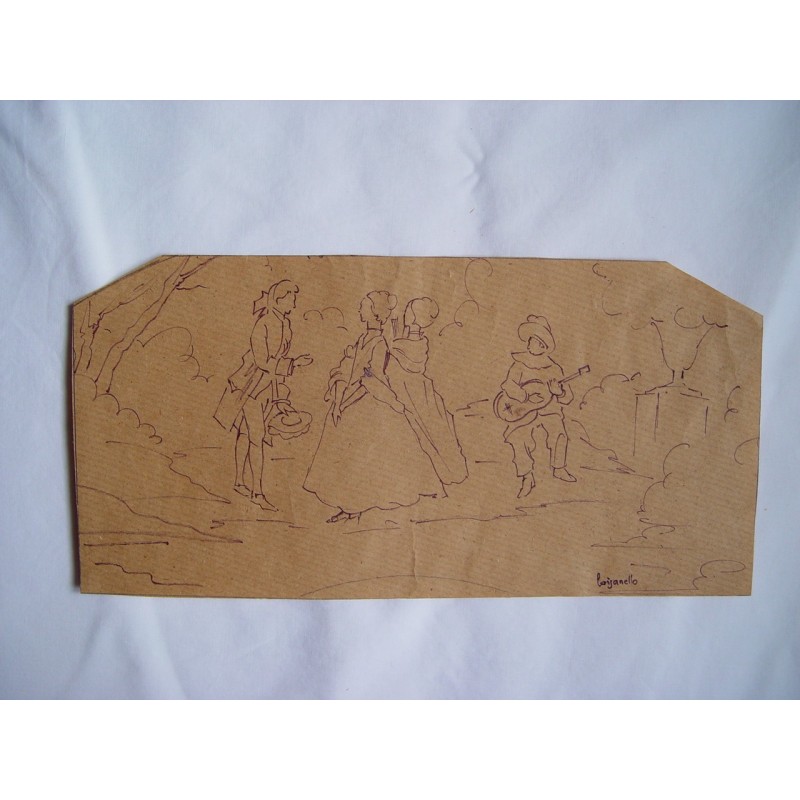 Romantic Theme Signed. Drawing