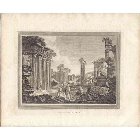 Grecia. «Ruins of Athens». Dibujó Metz. Grabó Heath.
