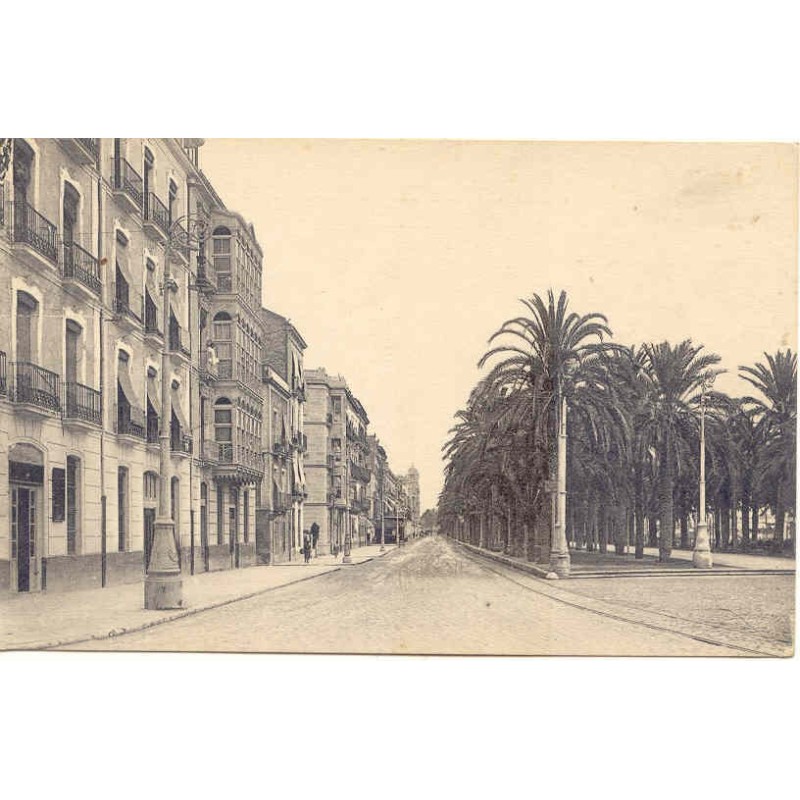 Carte postale ancienne d'Alicante. Esplanade d'Espagne.