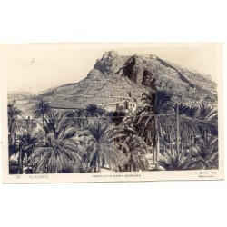 Old postcard of Alicante. Santa Barbara Castle. Photograph by Roisin