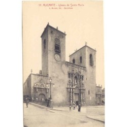 Old postcard of Alicante. Church of Santa María. Photograph by Roisin.