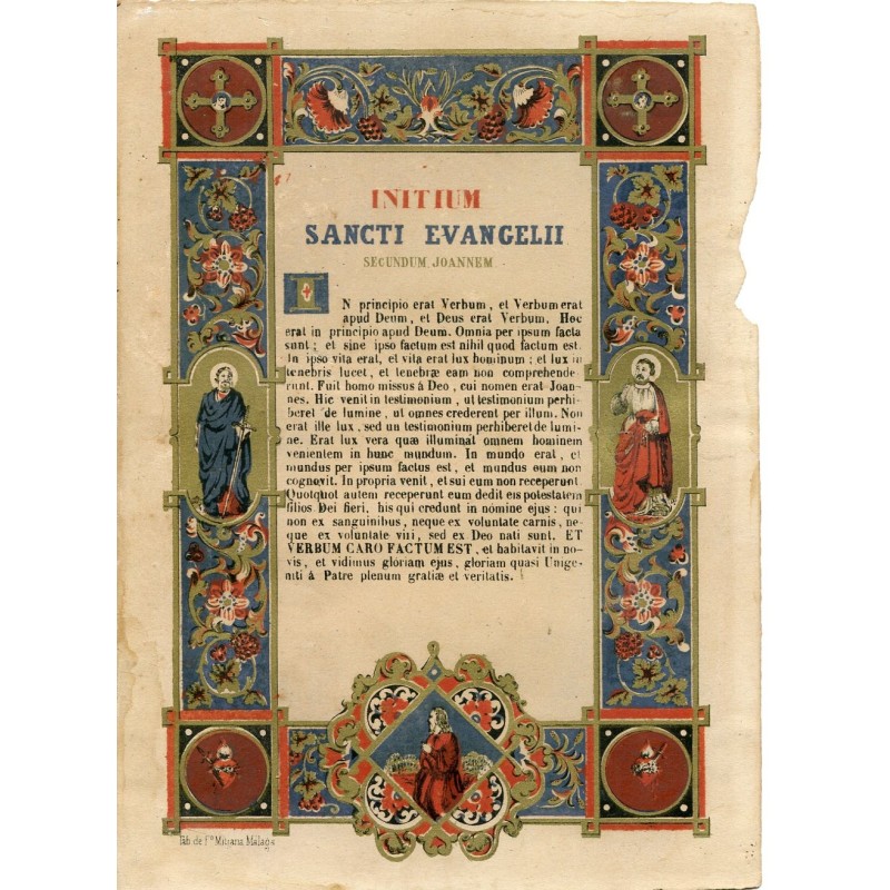 Illustrazione pubblicata dalla Fabbrica Francisco Mitjana di Malaga, intorno al 1870.