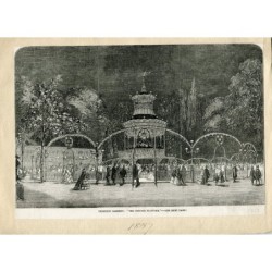Incisione originale Giardini di Cremone, La piattaforma cinese 1857