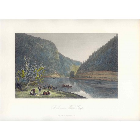 Estados Unidos. «Delaware Water Gap» Dibujó W.G. Perkins (Baltimore,1830-1895). Grabó Robert Hinshelwood (1812-)