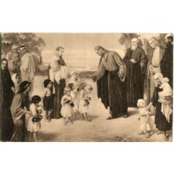 Antique postcard Sinite parvulos will come ad me