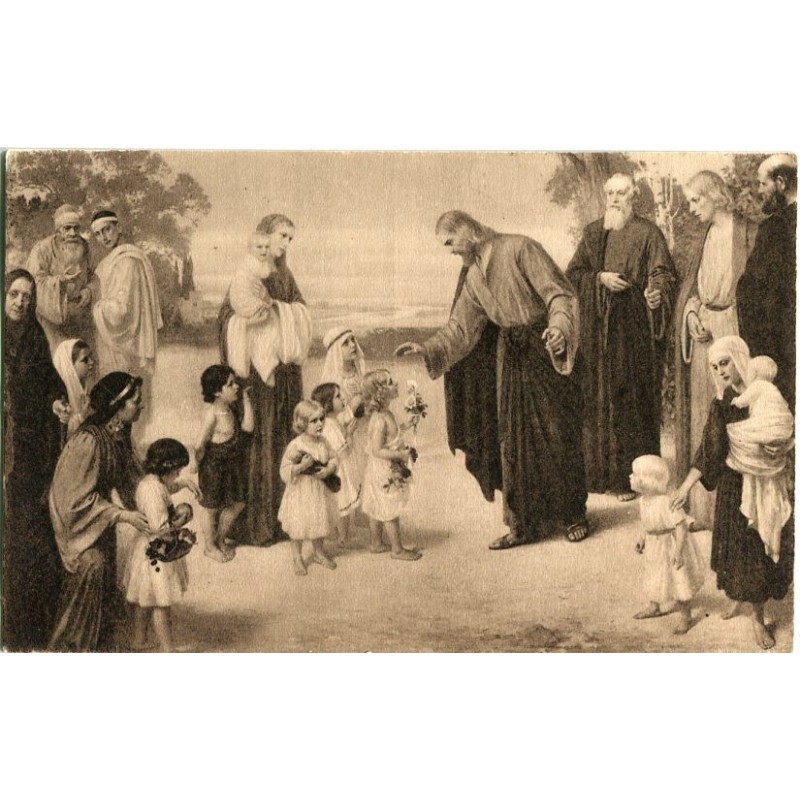 Carte postale ancienne Sinite parvulos viendra m'annoncer