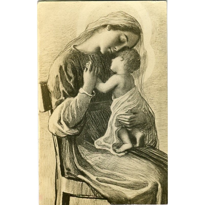 Vecchia cartolina. Vergine col Bambino