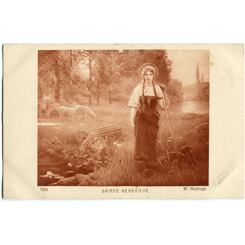 Cartolina antica di Sainte Geneviève di M. Madruga. Salon di Parigi. N. 7331