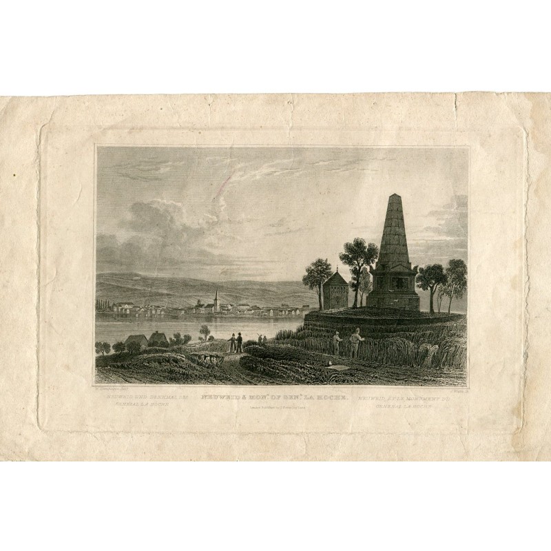 Monument du général Hoche à Neuwied par W. Tombleson d'après J. Watts. Gravure de 1835