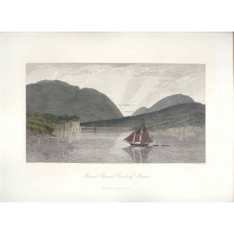 Estados Unidos. «Mount Desert Coast of Maine» Dibujó Harry Fenn (1845-1911). Grabó Robert Hinshelwood (1812-)