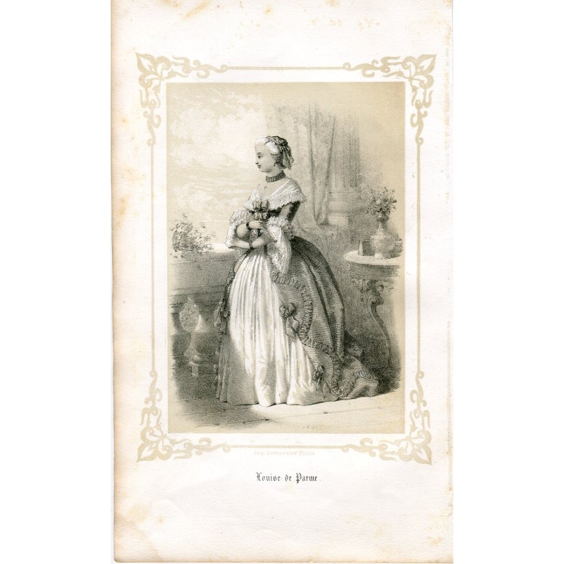 Louise of Parma lithographic engraving, 1856